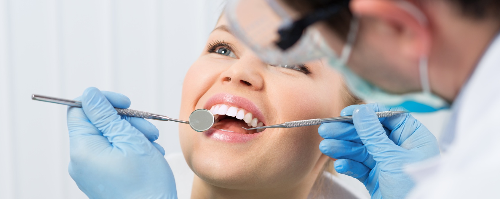 Woman at her first periodontist appointment