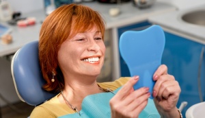 Woman at a dental implants appointment